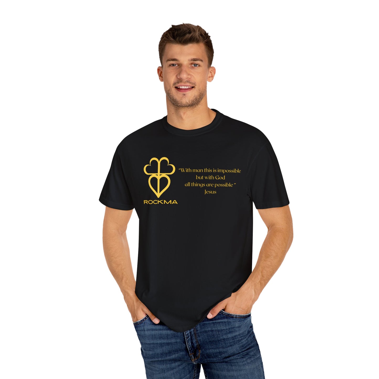 RockMa Jesus Inspirational Unisex Soft-Washed Graphic T-shirt