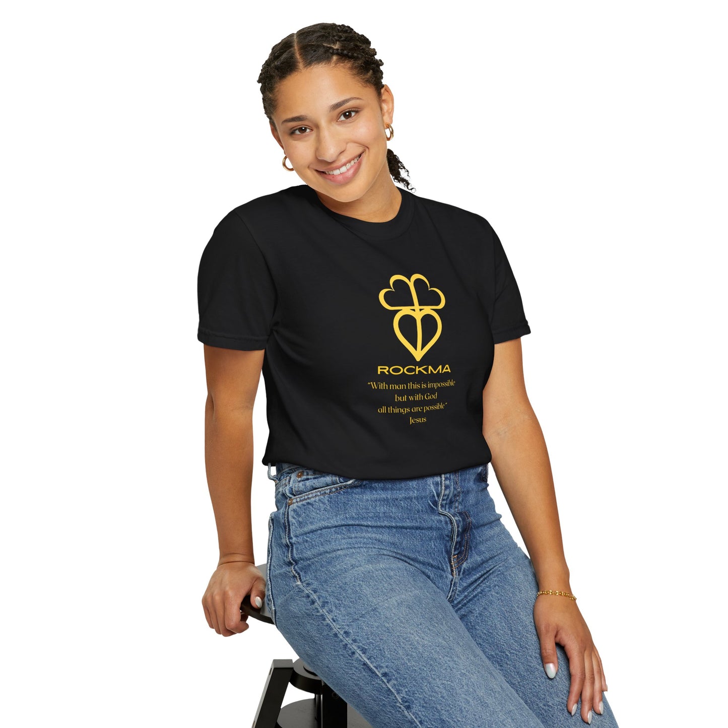 RockMa Jesus Inspirational Unisex Soft-Washed Graphic T-shirt