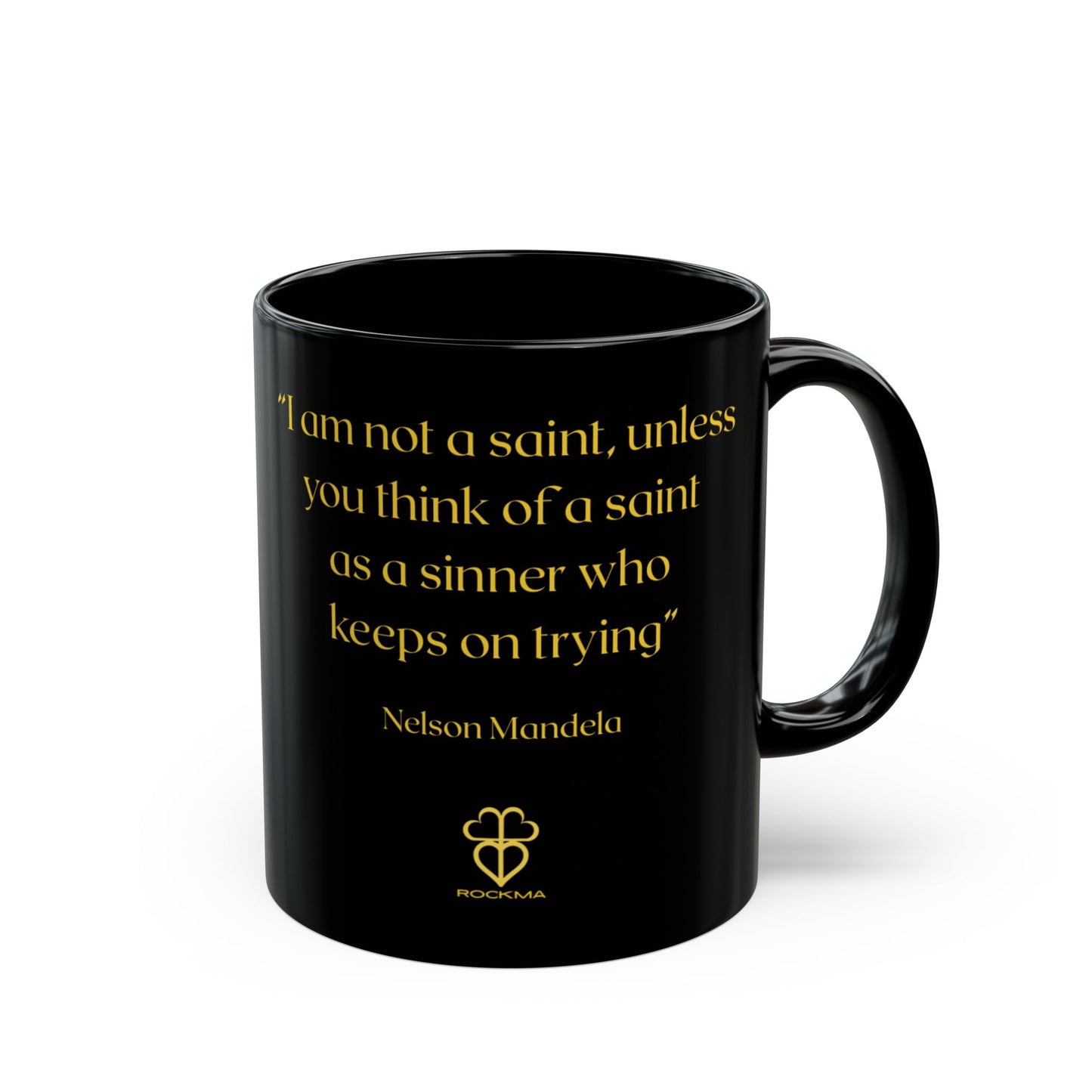 RockMa Nelson Mandela Inspirational Mug (11oz) Black