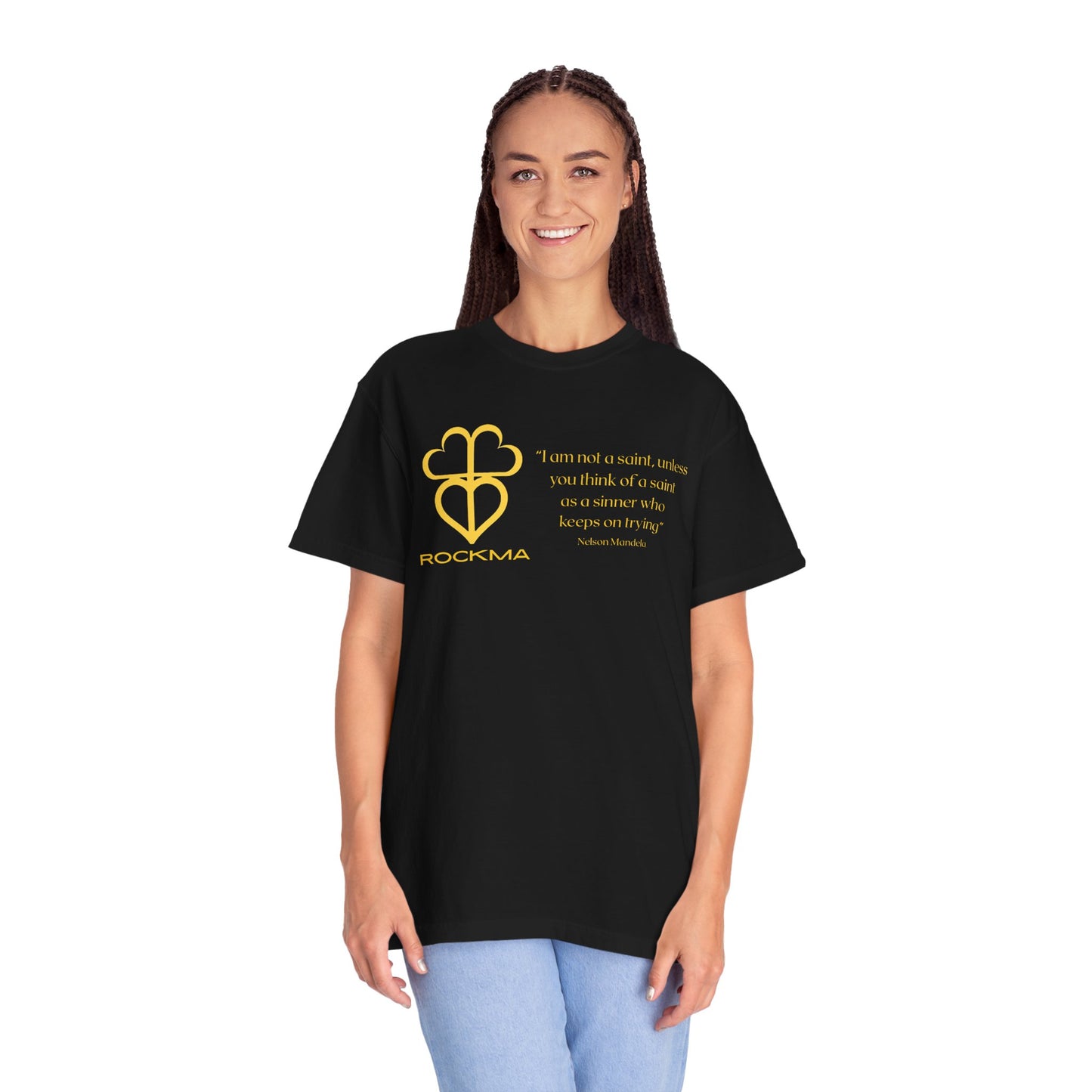 RockMa Nelson Mandela Inspirational Unisex Soft-Washed Graphic T-shirt