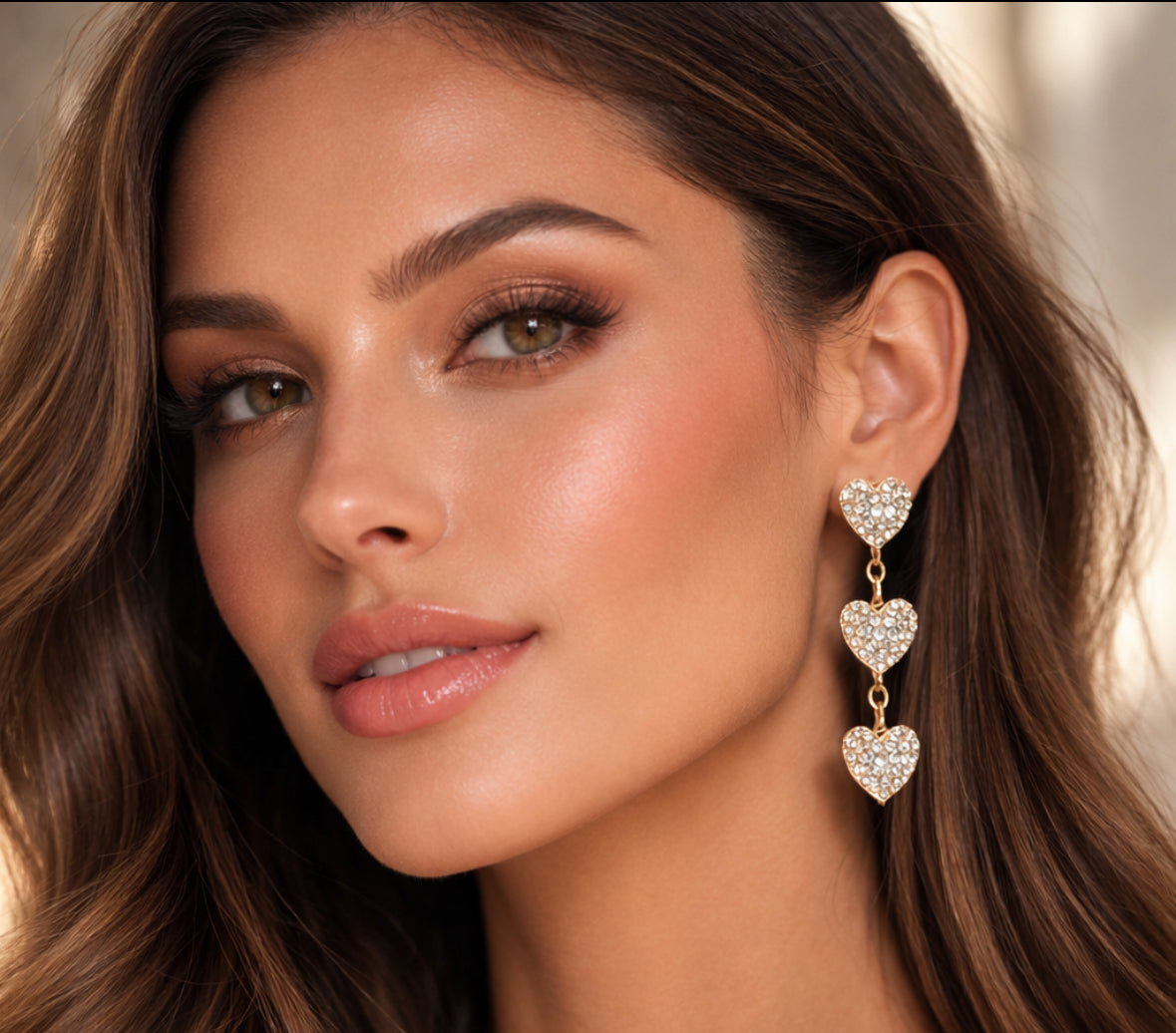 Golden Kiss Hearts ~ Earrings