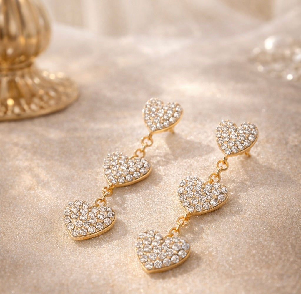 Golden Kiss Hearts ~ Earrings
