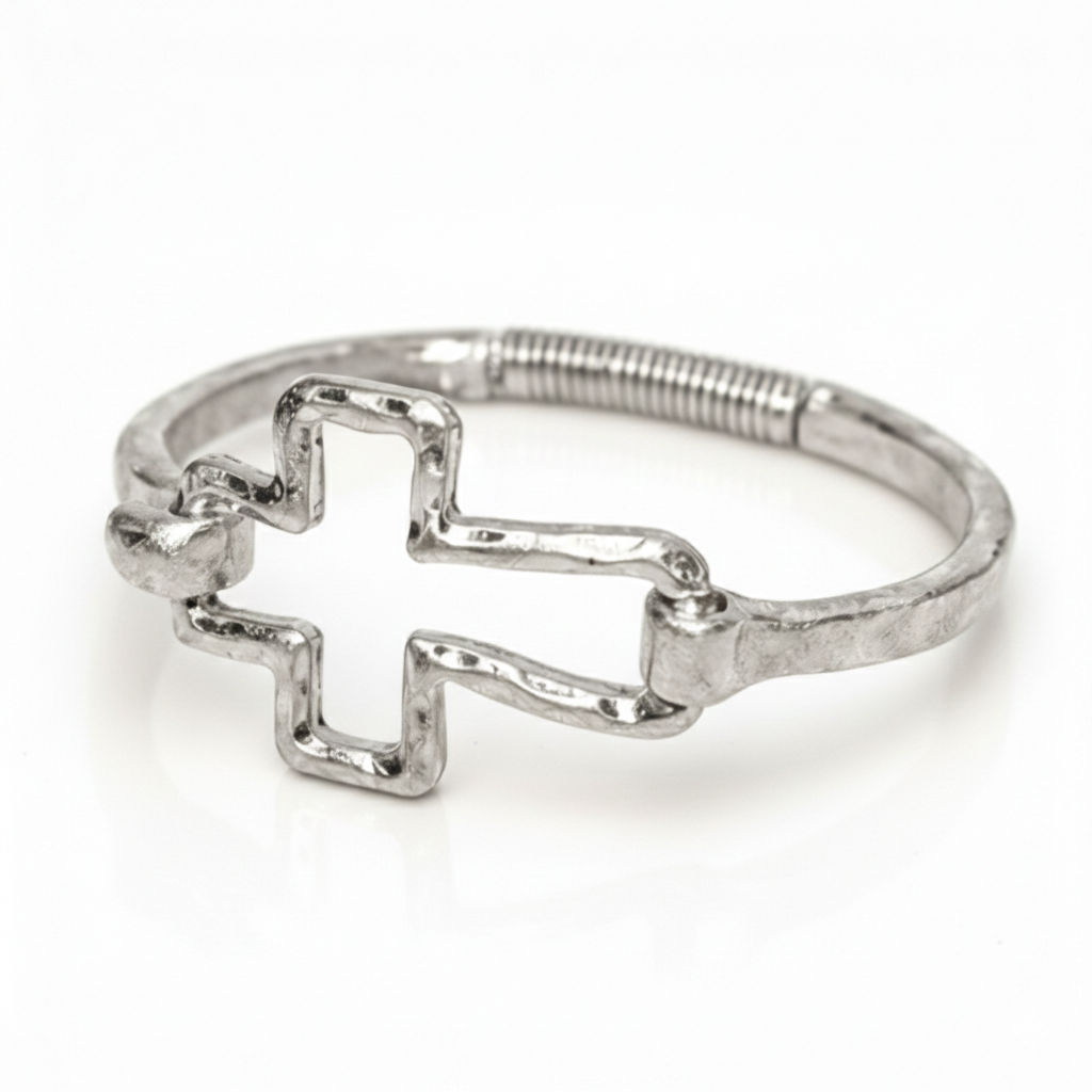 You Are Loved ~ Cross Bracelet ~ Silver